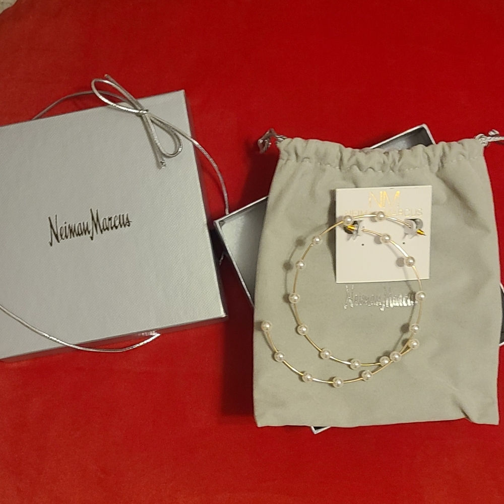 Large Pearl Hoops